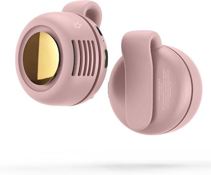 Portable Bladeless Fan, 3 Speed Silent Mini Whirlwind Fan, Hands-Free Wearable with Waist Clip for Office/Travel/Outdoor, USB Rechargeable Personal Cooling (Pink) by Unknown