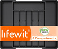 Lifewit Expandable Silverware Drawer Organizer, Kitchen Utensil Tray | BPA-free Plastic Flatware Cutlery Holder, Space-Saving Storage for Spoons Forks Knives, 11-18 x 14 x 1.5“, Black by Lifewit