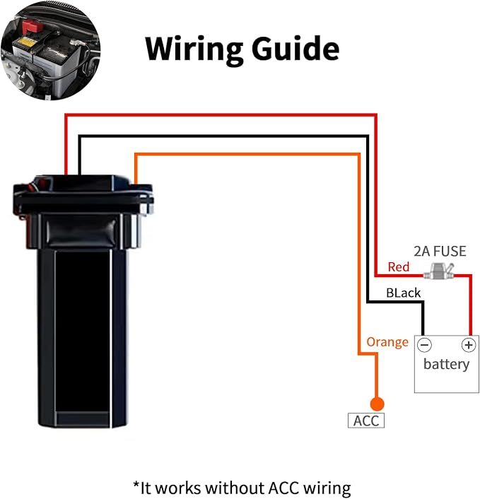 Wired GPS Tracker for Vehicles, No Monthly Fee, No Subscription with Real-Time Tracking, 4G SIM and Data Included, Trip History, GeoFence, Driving Alerts, IP67 Waterproof, Global Coverage - Image 3