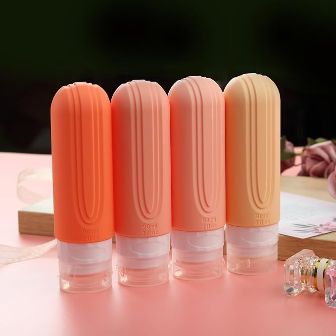Mrsdry Travel Bottles for Toiletries, Tsa Approved 3oz Travel Size Containers BPA Free Leak Proof Refillable Liquid Silicone Squeezable Travel Accessories for Shampoo Conditioner Lotion (4 Pack) - Image 8