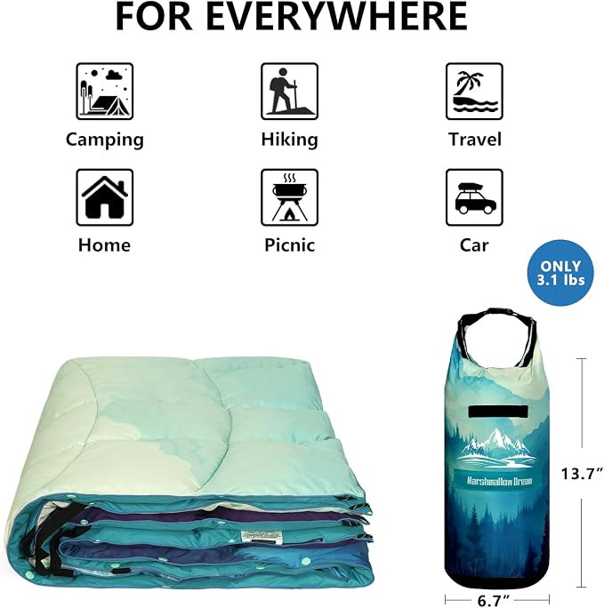 Camping Blanket, Puffy Blankets Lightweight Windproof Resistant for Outdoors,Hiking, Backpacking,Car,Picnic,Stadium - Image 5