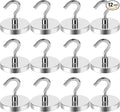 LOVIMAG Magnetic Hooks, Cruise Essentials 2026, 12 Pack-130LBS | Heavy Duty Strong Magnet Hook for Cruise Cabin, Refrigerator Fridge, Ship, Classroom, Kitchen Grills, Silver by LOVIMAG