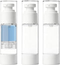 Clear Airless Pump Bottles, Vacuum Travel Cosmetic Containers | 1OZ/30ML 3Pack Lotion Dispenser Pump Bottles; For Cream, Foundation & Skincare Cosmetics; With Labels & Wooden Sticks by GIVITASOT