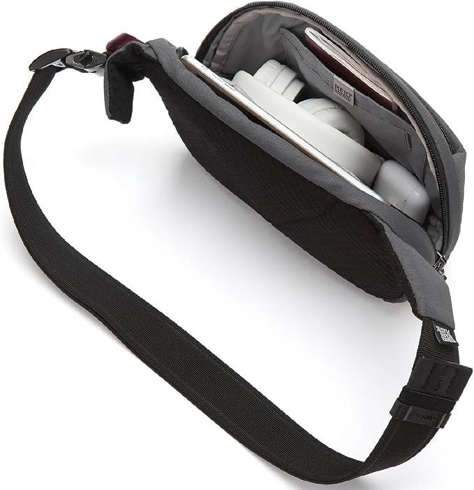 Pacsafe Vibe 100 4 Liter Anti Theft Fanny Pack-Fits 7 inch Tablet Waist, Slate - Image 9