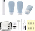 13pcs Travel Size Bottles Set with Bag, TSA Approved Silicone Travel Toiletries Containers with 4-Way Leak-Proof Design with Silicone Strap, Perfume Atomizer, Travel Essentials for Men Women by evbetter