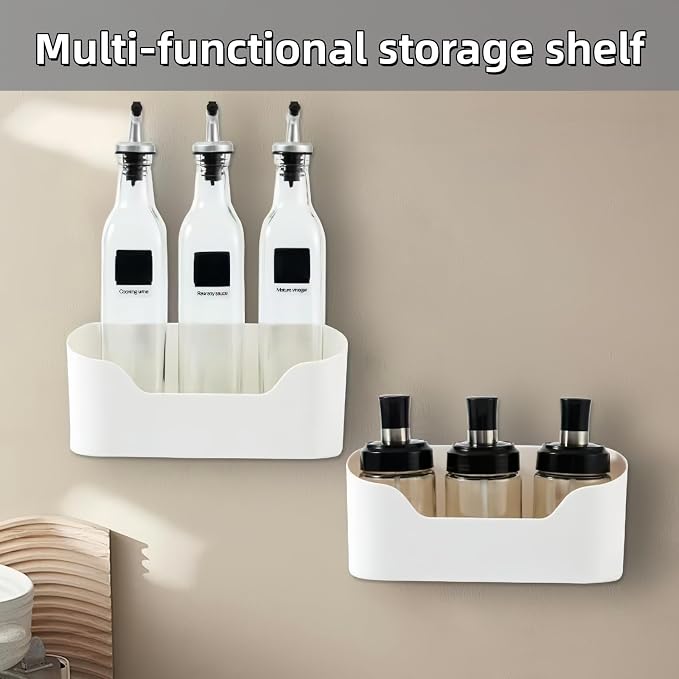 2 Packs Cabinet Door Organizer, Wall storage basket for Bathroom,Kitchen,Cabinet, Living Room,Office, Wall basket organizer with Self-adhesive hook, 9x4.2x2.5inches - Image 2