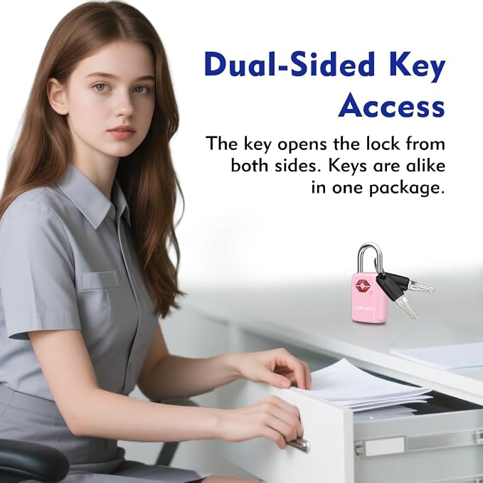 SURE LOCK Mini TSA Approved Keyed Luggage Lock – One Key Opens All, Fits Tight Zipper Gaps & Small Pull Holes, Compact Travel Lock for Suitcases, Backpacks & Handbags - Image 4