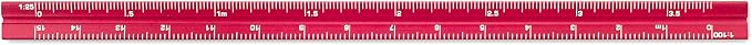 Alumicolor Aluminum Mechanical Metric Pocket Scale, 15CM, Red - Image 3