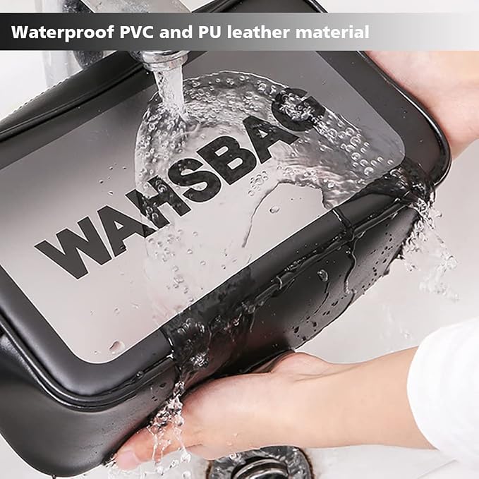 DAPOWER Travel Toiletry Bag for Women and Men, Matte Translucent Toiletry Bag with Handy Handle, Makeup Cosmetic Organizer Bag for Travel Toiletries Accessories (Black-XL) - Image 5