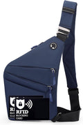 Anti Theft Crossbody Bags for Women Men, Multi-Pocket Shoulder Bag, Slim Sling Bags with 2 RFID Blocking Card by Ibalulu