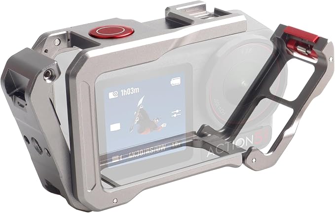 Full Cover Cage for DJI Action 5 Pro Action 4 Action 3,Two Access Camera Cage Compatible with JI Osmo Action 5/4/3 Pro with Button,Support 1/4" ARRI Interface by Unknown