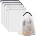 Clear Shoe Bags for Travel 5 PCS, Drawstring Travel Shoe Bags for Packing | 15.7" x 11.8" Waterproof Dustproof Portable Travel Shoe Storage Bag for Men and Women by COIDEA