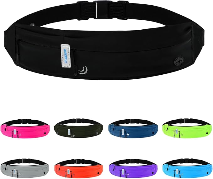 WATERFLY Running Belt Fanny Pack:Phone Holder Belt for Men Women | Lightweight, Soft and breathable fabric,SBS zipper, Adjustable waist belt, Zero bounce, Suitable for running workout Fitness by Waterfly