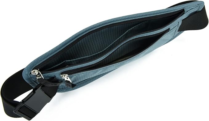 RFID Blocking Money Belt for Men Women, Slim Fanny Pack for Travel，Running,Conceal Waist Wallet for Passport Holder,Phone,Cash(Black Turquoise) - Image 6