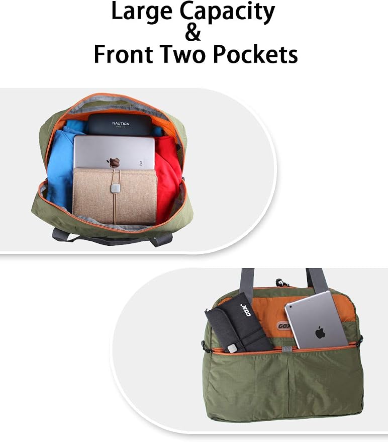 Packable Tote Bag Extra Small Duffel Bag Carry On Under Seat 20L Foldable | Nylon Packable Bag Travel Light Mens Personal Item Travel Bag Airplane Purse Carry On Bag for Women to Stand On Suitcase - Image 8