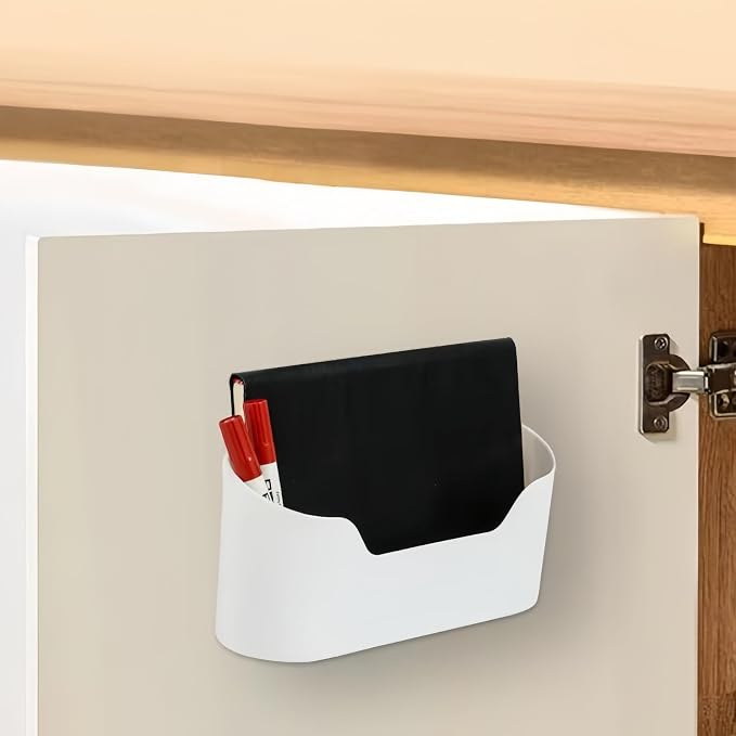 2 Packs Cabinet Door Organizer, Wall storage basket for Bathroom,Kitchen,Cabinet, Living Room,Office, Wall basket organizer with Self-adhesive hook, 9x4.2x2.5inches - Image 8