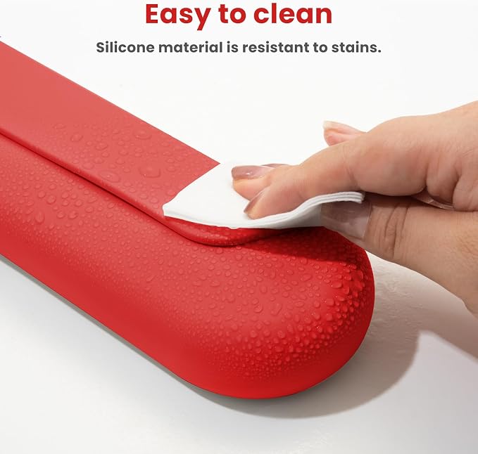 Silicone Electric Toothbrush Travel Case, Manual Toothbrush Travel Cover for Men and Women,Toothbrush Holder for Travel,Gym and More, Fits Most Manual and Electric Toothbrushes - Red - Image 4