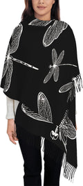 IBILIU Oversize Scarf for Women Floral Flower Purple Prune Color Scarf Tassel Scarves Fall Winter Shawl Wraps - 77.6 x 28.3in by IBILIU