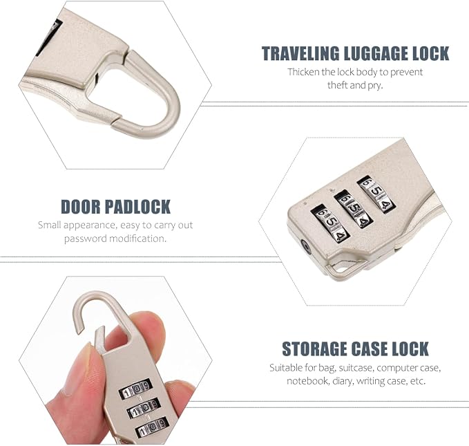 EXCEART 3 Digit Combination Locks 6 Pack Mini Travel Padlocks | Resettable Iron Locks for Luggage, Suitcases, Toolboxes, Bags, Notebooks, Storage Cases, and Everyday Security Needs - Image 7