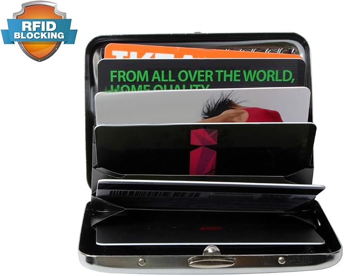 RFID Blocking Credit Card Holder for Men Women - Stylish Travel Wallet - Best protection for Bank Debit, ID, ATM, Cards against Scanning Criminals (Color1) - Image 2