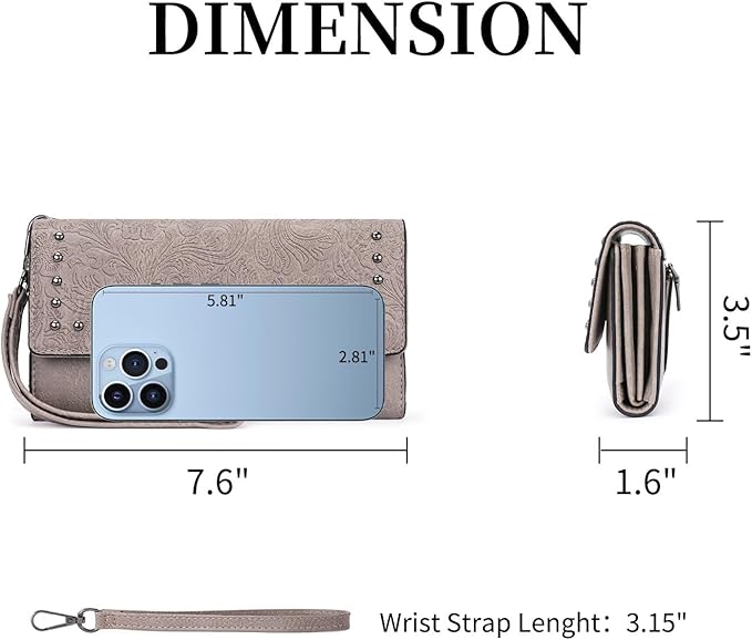 Wallets for Women Trifold Wristlet Wallets Large Capacity RFID Blocking Ladies Purse Credit Card Holder - Image 2