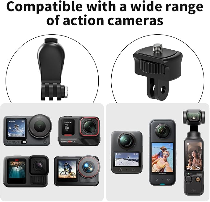4 in 1 Accessories Kit Set for DJI Action 6/5/4, GoPro Hero 13/12/11/10 and More, Quick Release Head Strap Mount + Chest Mount Harness + Backpack Clip Holder + 360°Rotating Palm Strap - Image 7