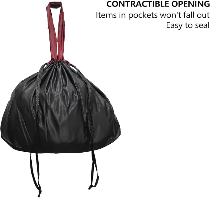 Reusable shopping tote bag, large capacity drawstring tightening top, foldable grocery tote bag, shoulder bag - Image 6