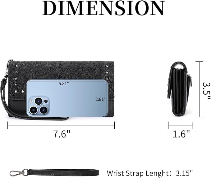 Wallets for Women Trifold Wristlet Wallets Large Capacity RFID Blocking Ladies Purse Credit Card Holder - Image 2
