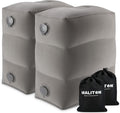 Inflatable Foot Rest/Leg Pillow | Adjustable Height（Grey, 2 Pack） | Kids Airplane Bed, Make a Flat Bed for Kids and Toddlers | Great for Airplane, Train, Car, Travel by Maliton