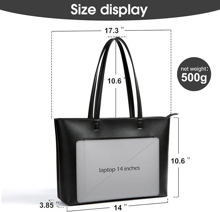 KALIDI Tote Bag Zipper Shoulder Bag Vegan Leather Purses Satchel for Women | Large Casual Handbag for Work Commuting Dating College Everyday - Image 5