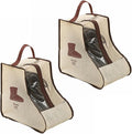 Travel Shoe Bags Tall/Short Boots Storage Bags Dust-proof Shoe Storage Organizer Shoe Pouch with Zipper for Travel and Daily (2 pack short beige) by Unknown