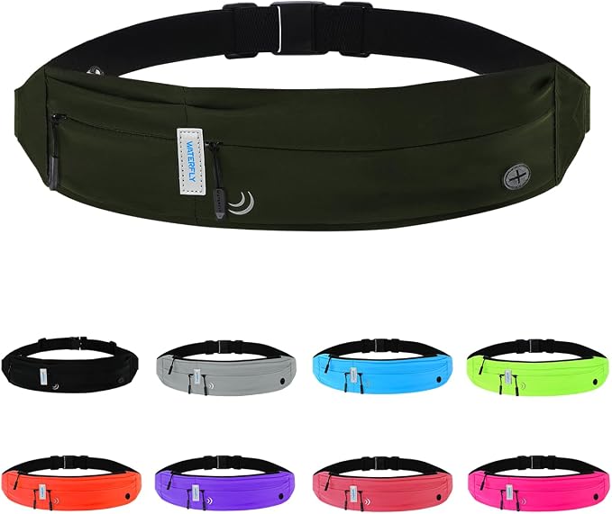 WATERFLY Running Belt Fanny Pack:Phone Holder Belt for Men Women | Lightweight, Soft and breathable fabric,SBS zipper, adjustable waist belt, Zero bounce, Suitable for running workout Fitness by Waterfly