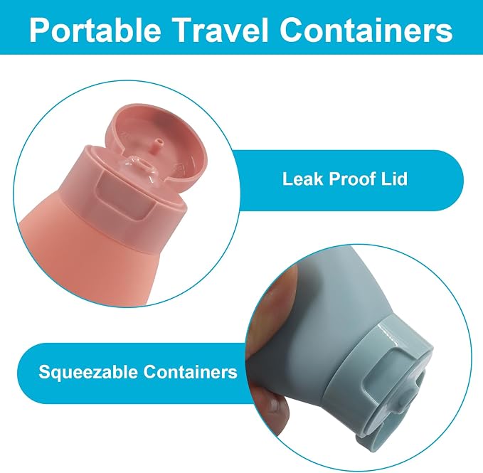 3pcs 60ml Travel Bottles, Containers for Toiletries | Solid Color, Leakproof, Squeezable, Refillable Containers, For Shampoo & Lotion - Image 3