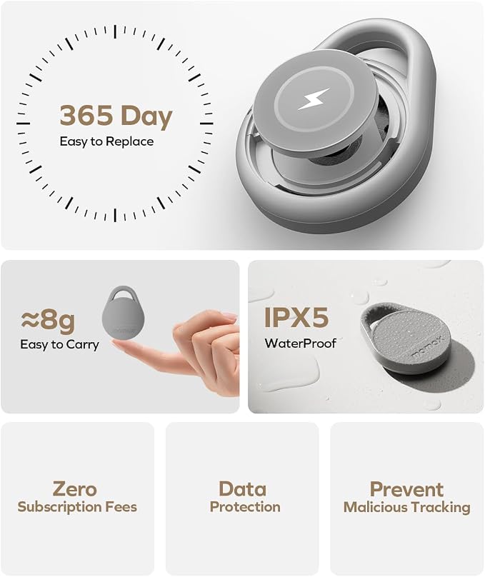 Momax Tracker Tag Universal - Key Finder Works with Both Android & iOS Find My, Smart Bluetooth Air Tracking Device, Replaceable Battery, DIY Stickers, Item Locator for Wallets, Luggage, Suitcases - Image 5