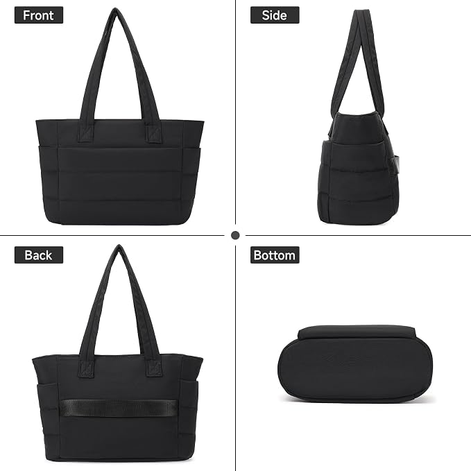 Corduroy Tote Bag for Women Crossbody Bags Lightweight Handbags Shoulder Bag with Zipper Pockets for Work Shopping - Image 4