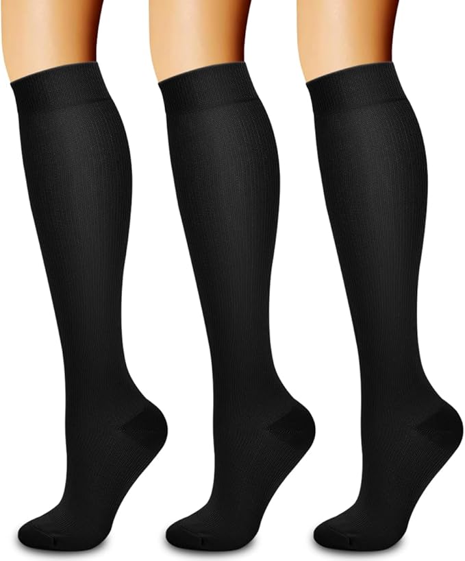 3 Pack Medical Compression Sock-Compression Sock For Women and Men Circulation -Best for Running,Nursing,Athletic Sports by LaiteHebe