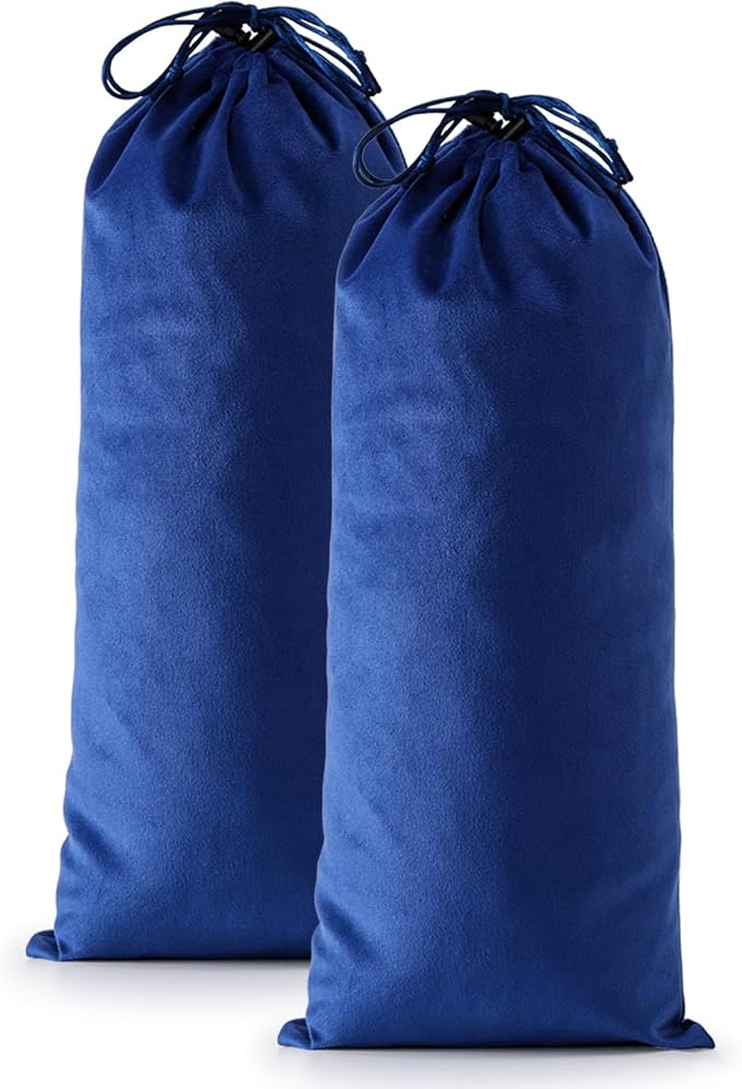 2 Pcs Single Shoe Bags for Travel, Velvet Bags, Palace Blue, 17.3x8.6 Inch | Washable & Reusable Travel Shoe Bags, Dustproof Shoe Bags with Drawstring Closure, Suitable for Travel, Home Storage by WelcometoFantasyLife