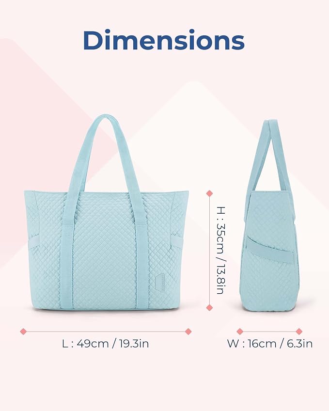 BAGSMART Crush Tote Bag for Women, 20L Puffer Work Tote with Zipper, Travel Essentials Quilted Nurse Hospital Bag - Image 6