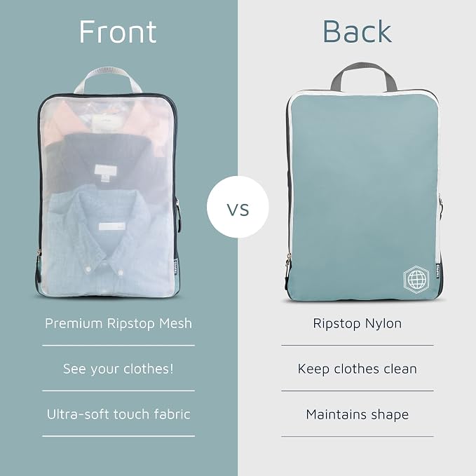 TRIPPED Travel Gear Large Compression Packing Cubes with Mesh 6-Piece Set | See-Through Mesh Organizers Maximize Space While Keeping Clothes and Travel Gear Organized and Easy to Find - Image 4