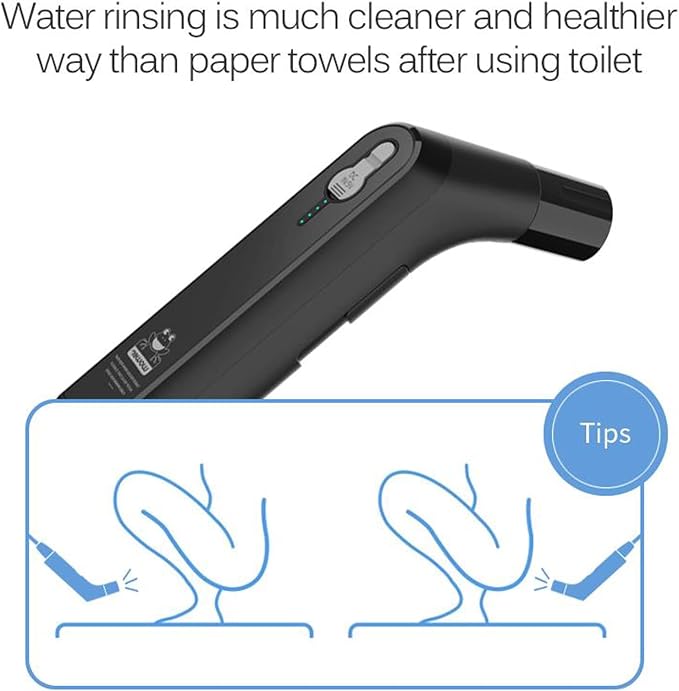 Portable Bidet for Travel with Soft and Strong Water Pressure Modes, USB-C Rechargeable Travel Bidet, Large 2.3L Water Tank for Home and Camping Use (Black) - Image 6