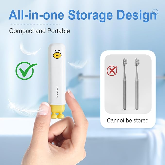 3 Pcs Toothbrush Travel Case Kit,Folding Toothbrush with Built-in Cover, Perfect for Travel, Hiking & Camping, Compact & Portable, Toothbrush with Soft Bristles, for Adults & Kids - Image 4
