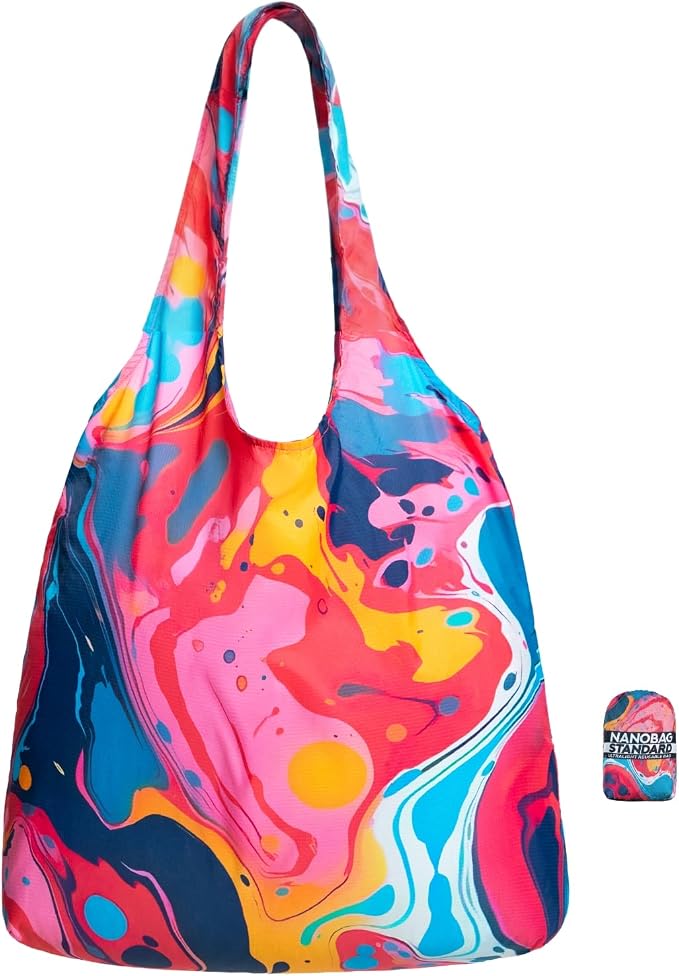 Nanobag Standard 19L Tote Foldable Packable Reusable Grocery Shopping Bag | 0.9 oz Premium Portable Collapsible Ultralight Pocket-Sized for Everyday Use & Travel by Nanobag