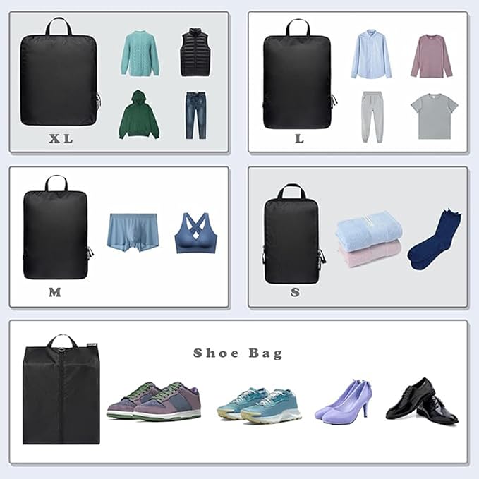 BAGAIL 6 Set Ultralight Compression Packing Cubes Packing Organizer for Travel Accessories Luggage Suitcase Backpack - Image 5