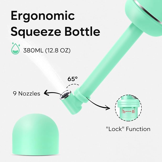 Easy@Home Portable Bidet for Travel - Peri Bottle for Postpartum Care Green | 380ml (12.8oz) Handheld Sprayer, BPA-Free, Personal Hygiene for Women & Men | EPB-01 - Image 3