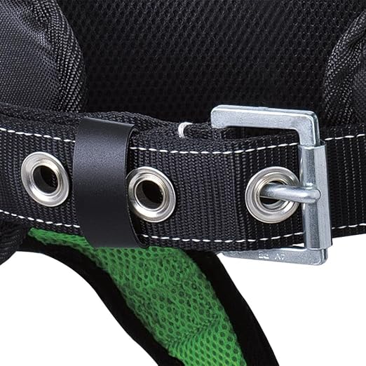 Peakworks Fall Protection Full Body Padded Safety Harness with Back Support, Positioning Belt, Back & Side D-Rings, Stab Lock Buckles, Hi Vis Green/Black, Medium, V8255622 - Image 4