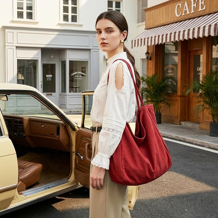 Canvas Tote Bag for Women Large Hobo Shoulder Bag for Work Travel Casual Message Bag Tote Purse handbags - Image 2