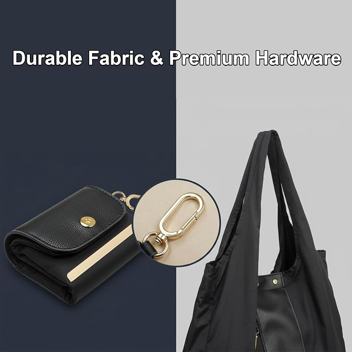 Reusable Grocery Bags, Foldable Tote Bag with Key Ring – Portable Packable Shopping Bag for Daily Use | Packable - Image 4