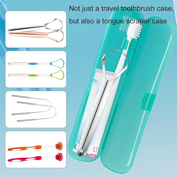 2 Packs Breathable Toothbrush Travel Case, Travel Tongue Scraper Case | Compact Portable Toothbrush Travel Holders for Business Trips, Vacation, Camping, Cruise, Sleepovers, Travel, Gym, Office - Image 5