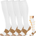 ACTINPUT Copper Compression Socks Men & Women 4 Pairs,Best Support for Nurses,Running,FLying,Athletic by ACTINPUT