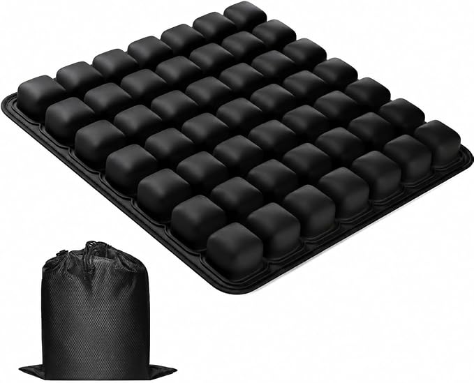Inflatable Seat Cushion,Airplane Seat Cushion for Long Flights,Press Type Air Inflatble Cushion for Office,Chairs,Car and Wheelchair,Dark Black by Unknown